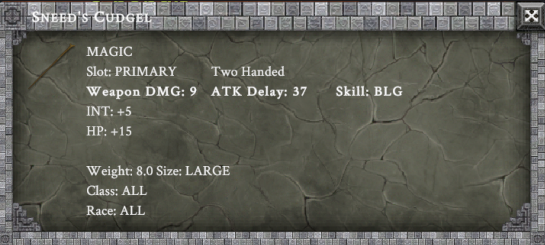 SNEED'S CUDGEL item card